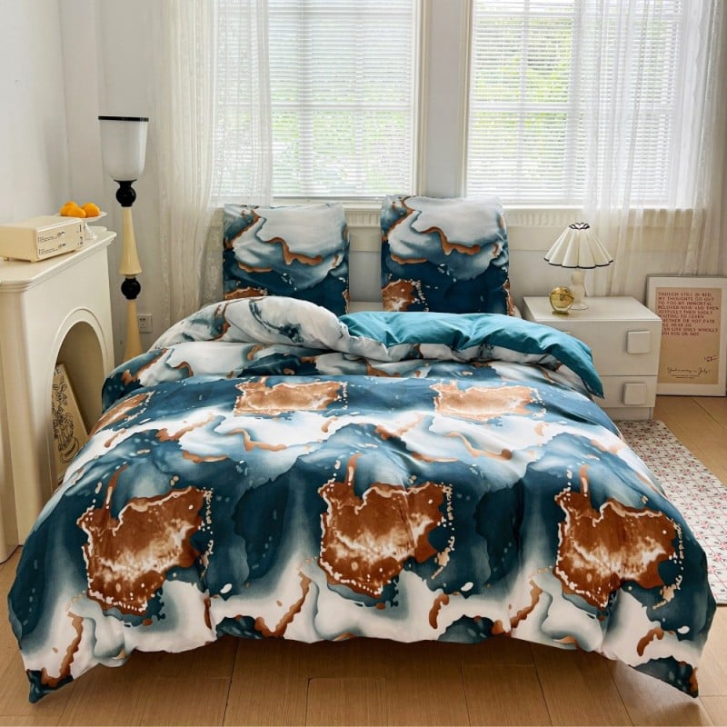 Pościel 200x220 bawełna satynowa dwustronna GierekHoff gruba 3 części GH 3107 minerał agat