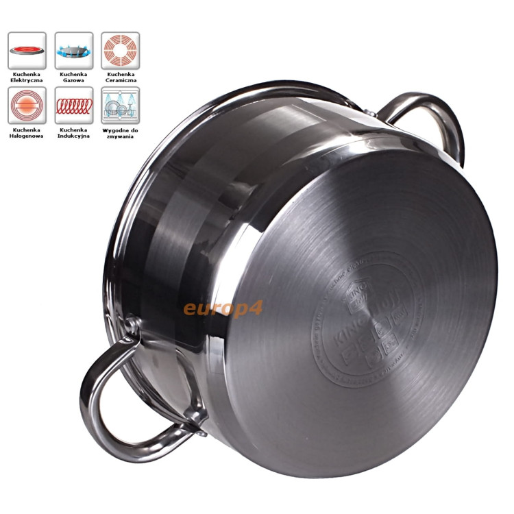 Garnek z pokrywką KingHoff KH 4326 1.0 L stalowy INDUKCJA