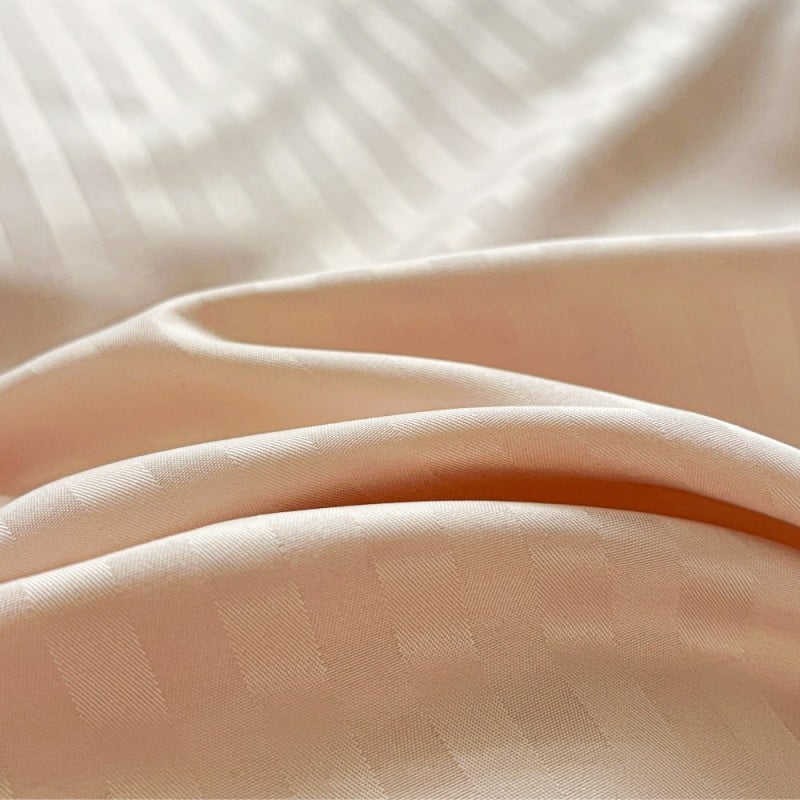 Pościel 160x200 adamaszek bawełna satynowa GierekHoff gruba 3 części GH 3113 hotelowa beżowa w paski