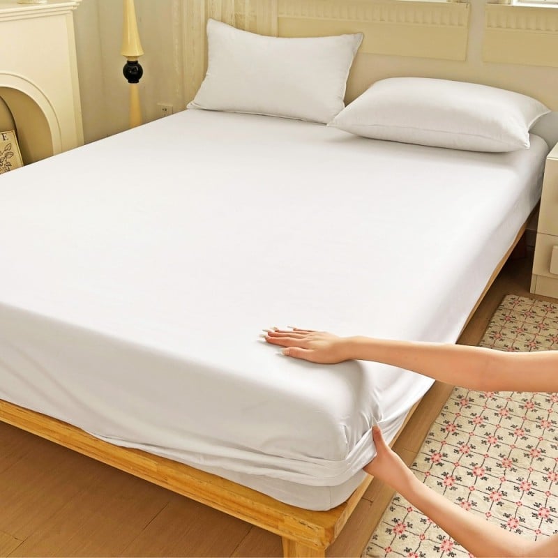 Prześcieradło 160x200 z gumką z mikrofibry GierekHoff grube białe