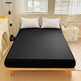 Prześcieradło 140x200 z gumką z mikrofibry GierekHoff grube czarne