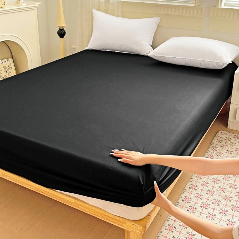 Prześcieradło 160x200 z gumką z mikrofibry GierekHoff grube czarne