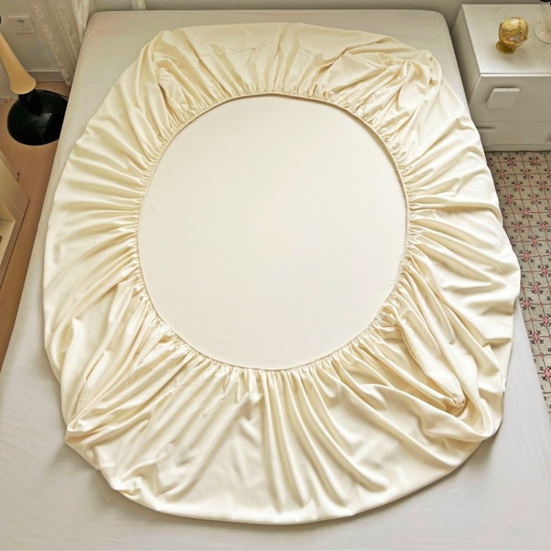 Prześcieradło 90x200 z gumką z mikrofibry GierekHoff grube kremowe ecru