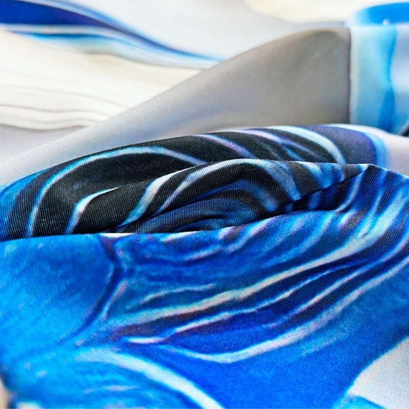 Pościel 140x200 bawełna satynowa wzór 5D dwustronna GierekHoff gruba 2 części GH 3117 artystyczny quilling niebieski kwiat