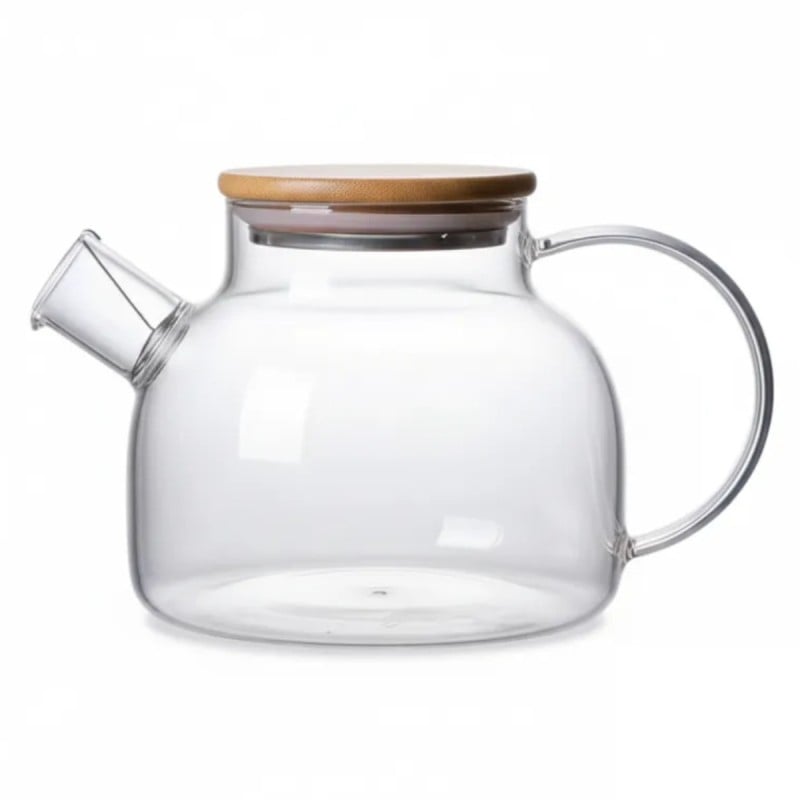 Szklany dzbanek do herbaty i naparów ziołowych z sitkiem i pokrywką 1,0 l Tragar