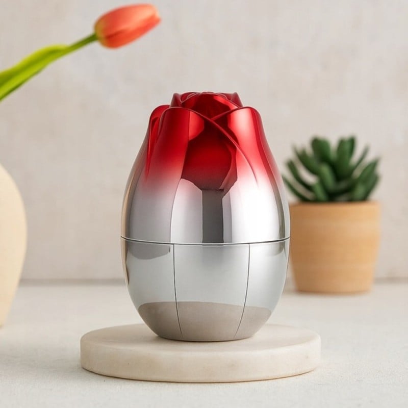 Komplet sztućców stal nierdzewna połysk Rosa Bella zestaw 24 elementy organizer kwiat jajko RB 731