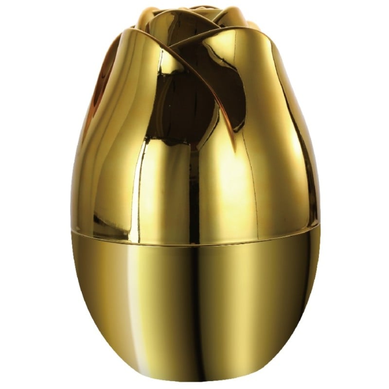 Komplet sztućców stal nierdzewna połysk złote Rosa Bella zestaw 24 elementy organizer kwiat jajko RB 733