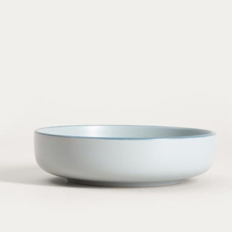 Serwis obiadowy 18 elementów Homla Mavi kamionka zestaw talerzy dla 6 osób niebieski