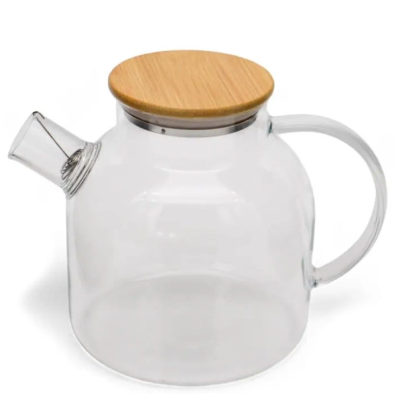 Szklany dzbanek do herbaty i naparów ziołowych z sitkiem i pokrywką 1,8 l Tragar