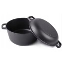 Garnek żeliwny 26 cm brytfanna 2w1 okrągła 4.5L na indukcję gaz Krisberg KR 7702