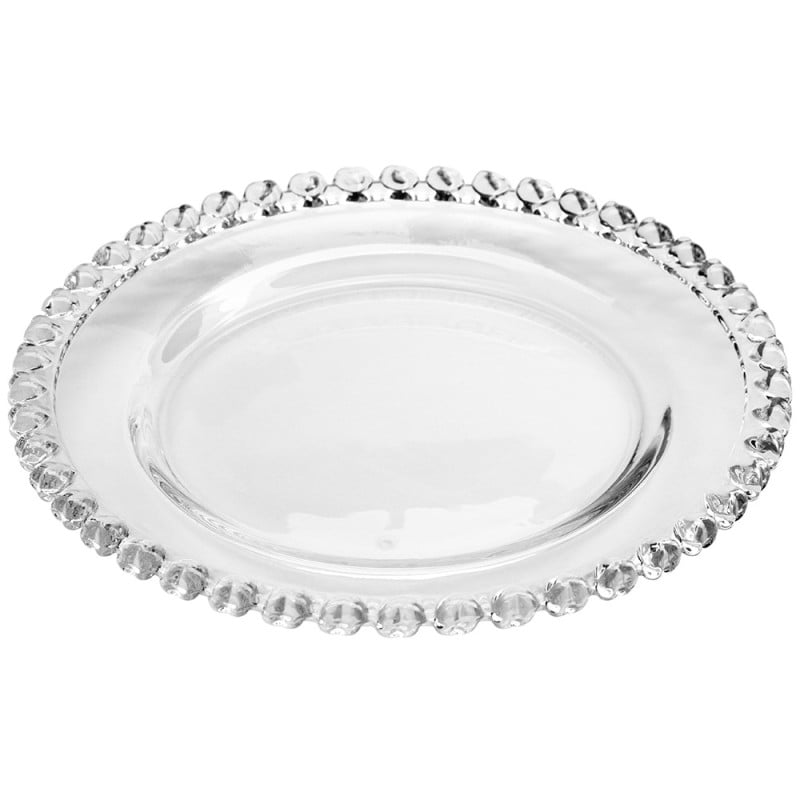 Talerzyki deserowe 19 cm i patera 28 cm szklane Altom Love serduszka zestaw 7 sztuk spodek na ciasto deser