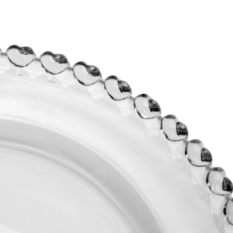 Talerzyki deserowe 19 cm szklane Altom Love serduszka zestaw 12 sztuk spodek na ciasto deser