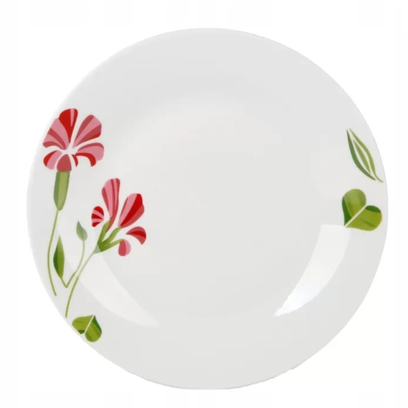 Serwis obiadowy porcelana 18 elementów Bella Fiore zestaw talerzy dla 6 osób talerze w kompozycji kwiatowej