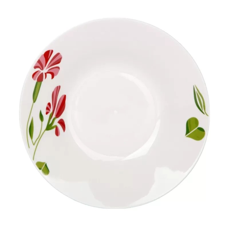 Serwis obiadowy porcelana 18 elementów Bella Fiore zestaw talerzy dla 6 osób talerze w kompozycji kwiatowej