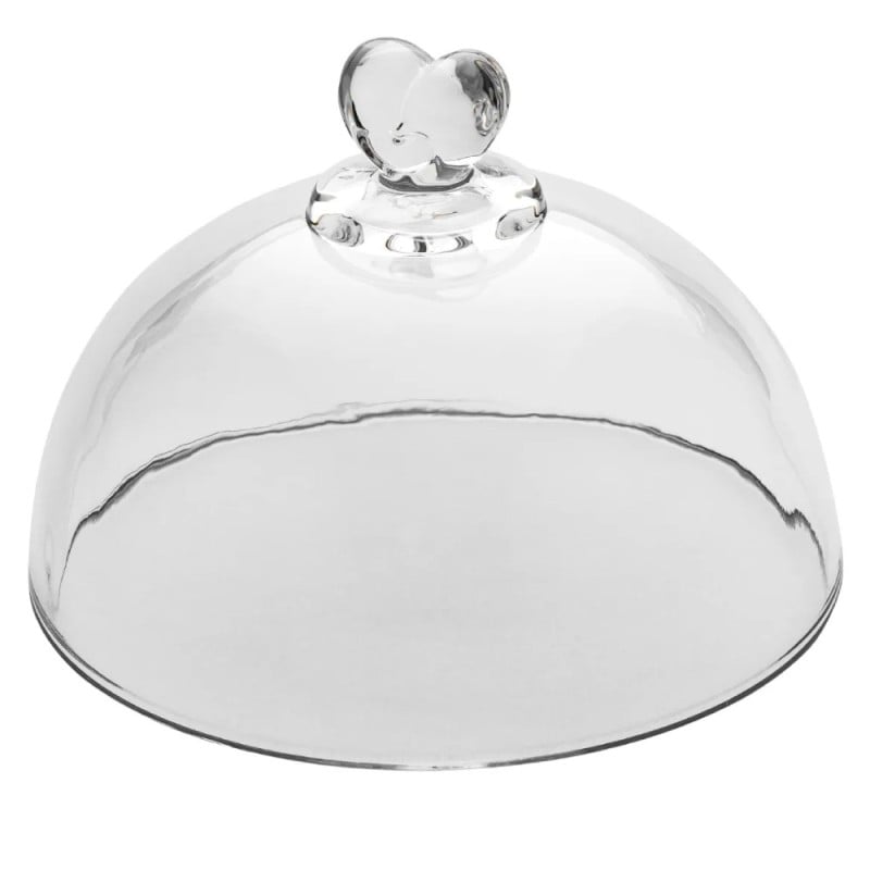 Patera 19 cm z pokrywą talerz szklany duży Altom Love serduszka na ciasto deser