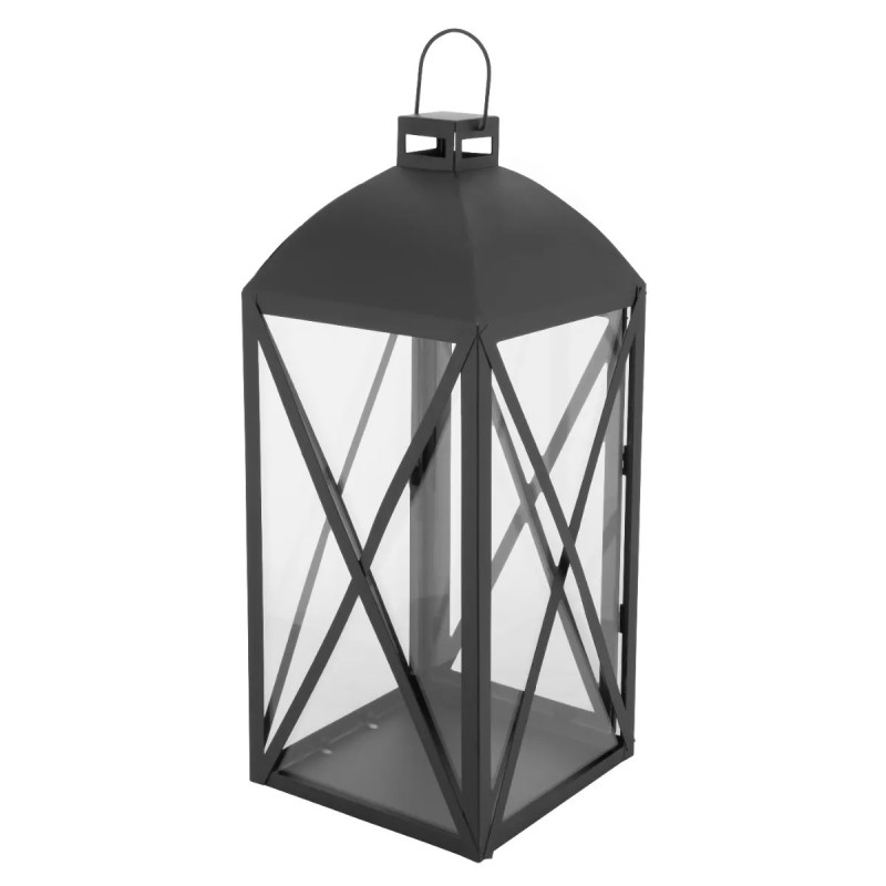 Lampiony latarnie ozdobne 29/38 cm Altom Design latarenki metalowe czarne zestaw 2 szt.