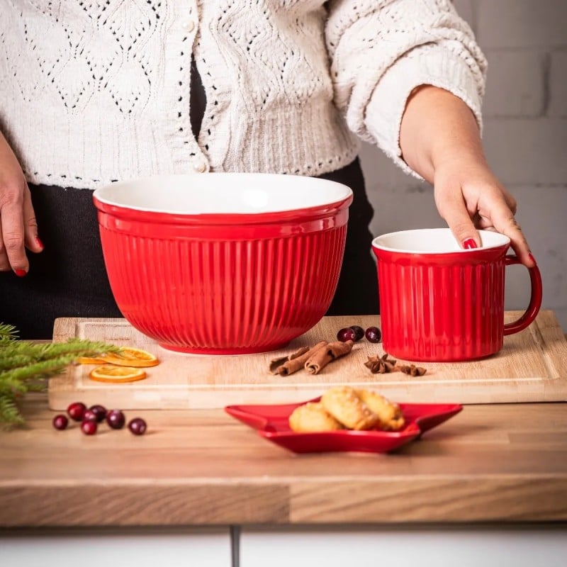 Salaterka miska 2.5L ceramiczna czerwona 22 cm Altom Design Red Chilli