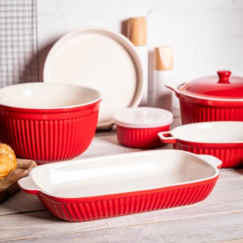 Naczynie do zapiekania ceramiczne 36,5x19x5 cm 1700 ml czerwone Altom Design Red Chilli