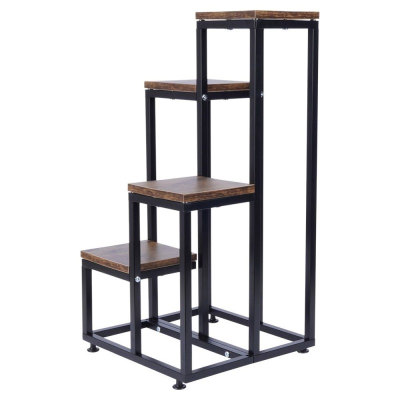 Kwietnik kaskadowy metalowy loft Vilde 4-poziomowy stojak na kwiaty i dekoracje