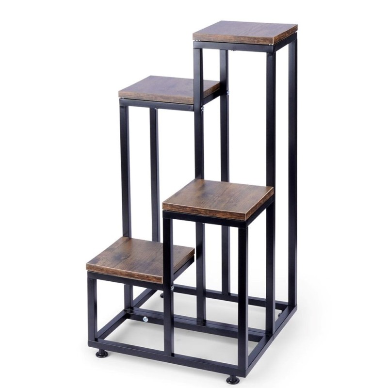 Kwietnik kaskadowy metalowy loft Vilde 4-poziomowy stojak na kwiaty i dekoracje