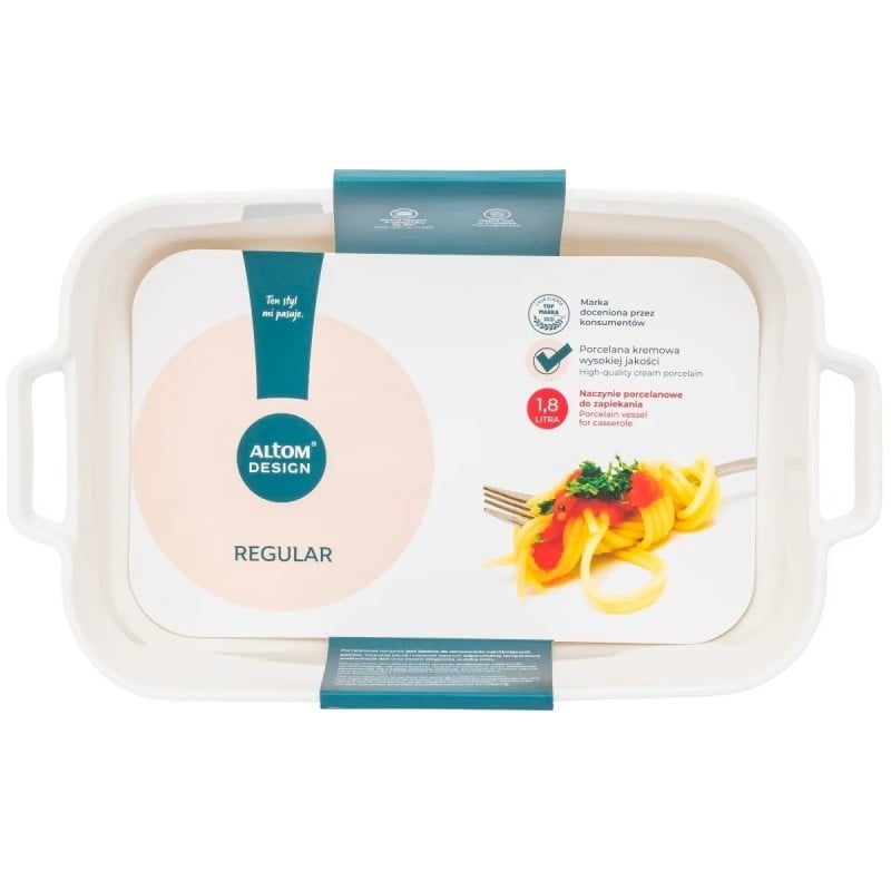 Naczynie do zapiekania porcelanowe  30,5x18x7cm 1800 ml białe Altom Design Regular