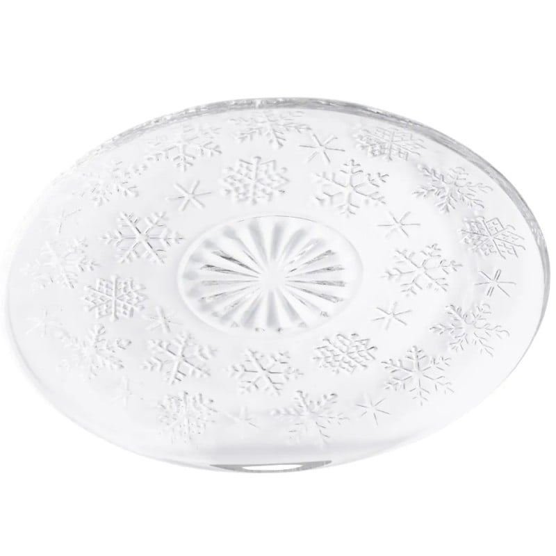 Talerzyki deserowe 17 cm szklane Altom Śnieżynki zestaw 6 sztuk spodek na ciasto deser