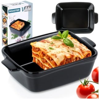 Naczynie do zapiekania ceramiczne 16x11x4.5cm 350 ml czarne Orion