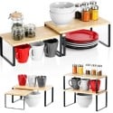 Komplet 2 półek kuchennych 33,5x19,5x16 cm / 33,5x18,5x13,5 cm organizer stojak Orion