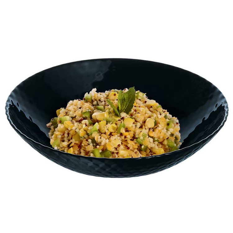 Serwis obiadowy GierekHoff Diamond 18 elementów czarne talerze dla 6 osób