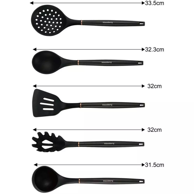 Zestaw noży i przyborów kuchennych w stojaku z deską do krojenia Klausberg KB 7835