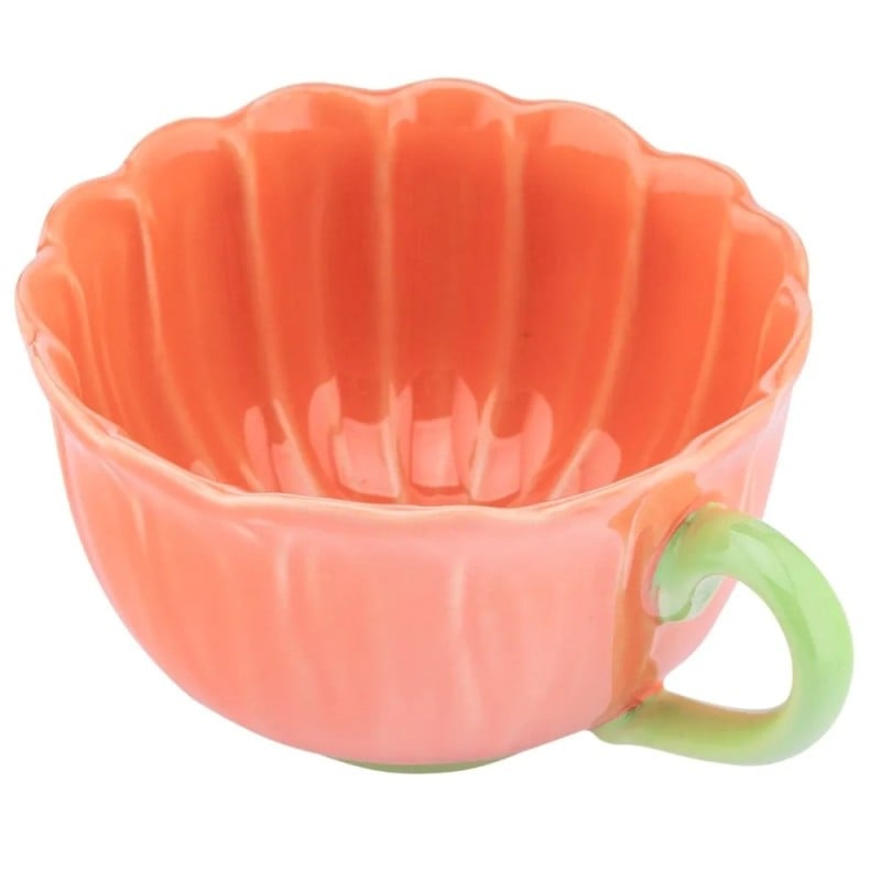 Filiżanka ceramiczna 350 ml Altom Kwiat jumbo do kawy herbaty koralowa