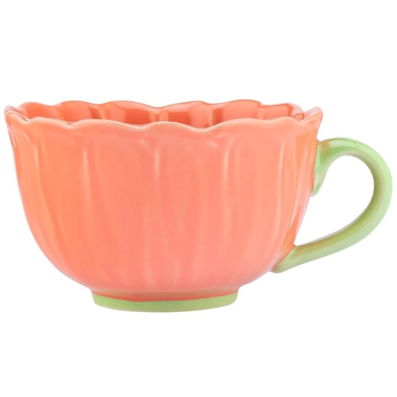 Filiżanka ceramiczna 350 ml Altom Kwiat jumbo do kawy herbaty koralowa