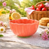 Salaterka ceramiczna 550 ml Altom Kwiat do zupy deserów koralowa