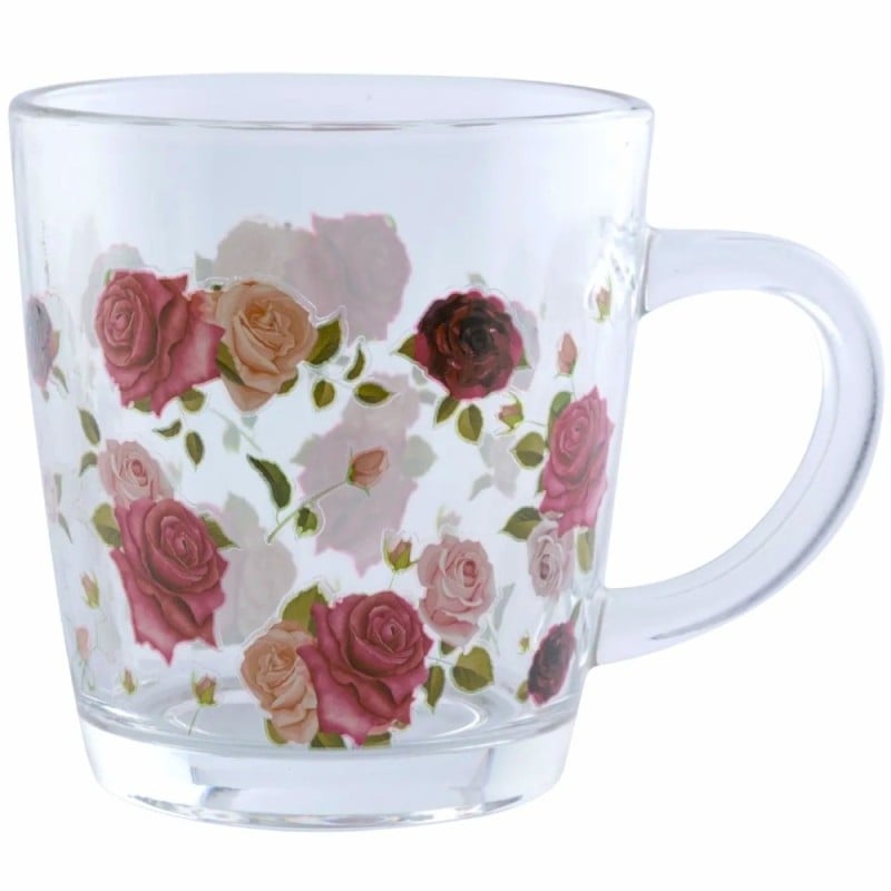 Kubki szklane 350 ml Altom Róża zestaw 6 sztuk szklanka z uchwytem pudełko prezentowe