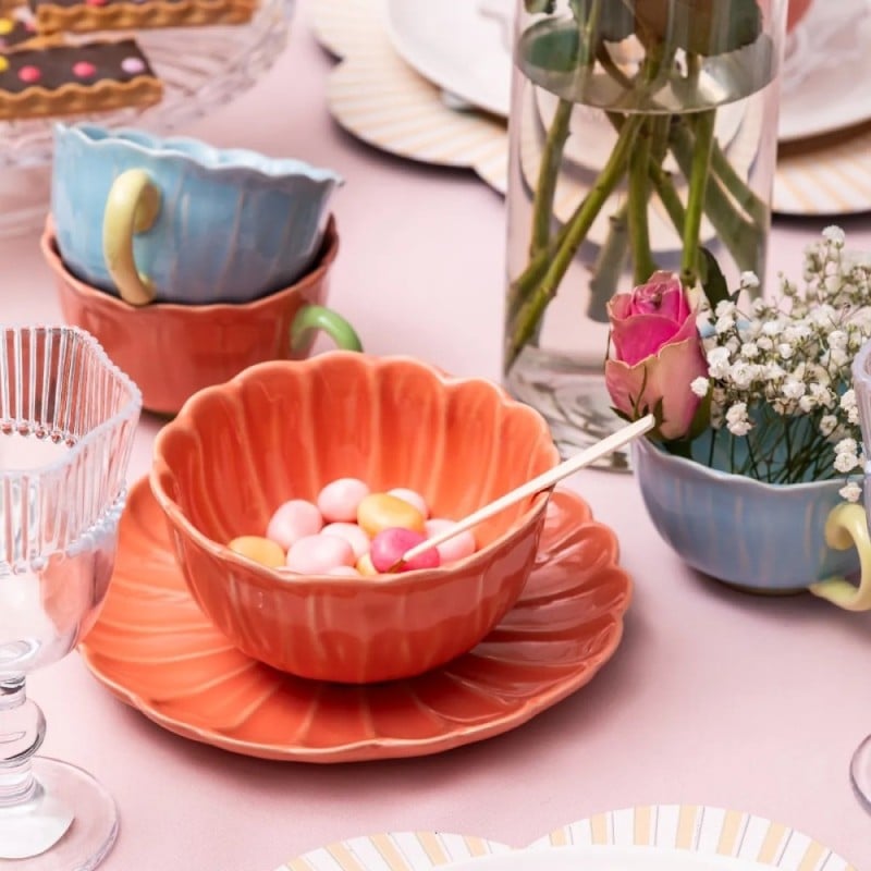 Talerz deserowy ceramiczny 20 cm Altom Koral do ciasta deserów