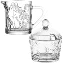 Zestaw kawowy mlecznik 200 ml i cukiernica szklana 200 ml Altom Rosalie kwiatowy wzór