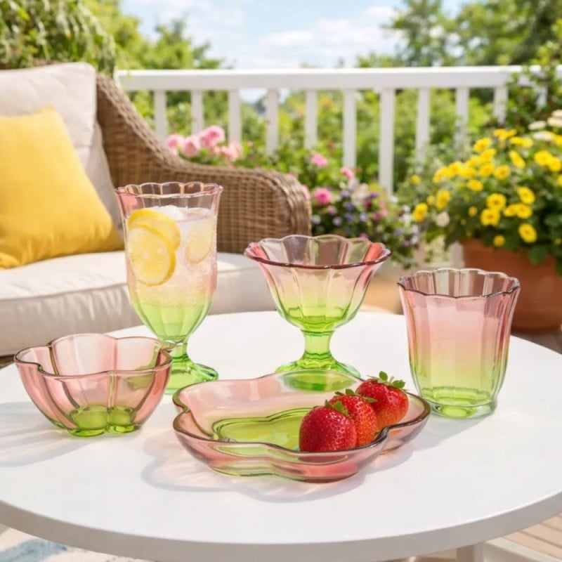 Szklanki na stopce 340 ml Altom Rosabella do soków napojów komplet 6 sztuk