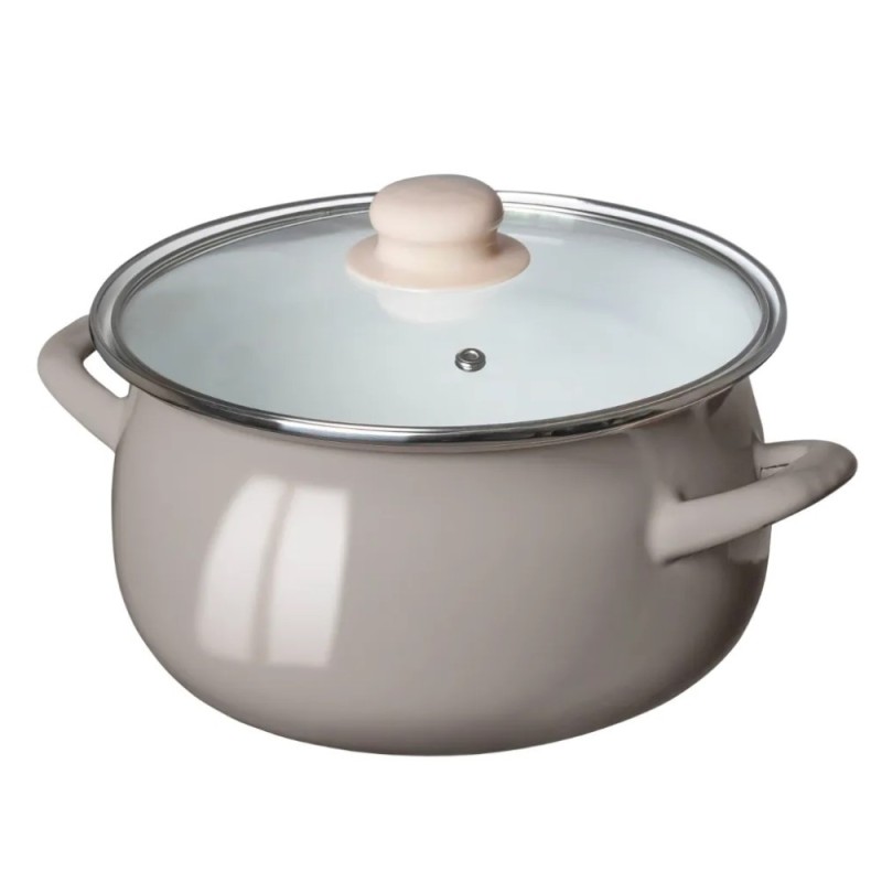 Garnki emaliowane z pokrywkami Altom 16/18/20/22 cm zestaw 4 garnków emaliowanych szare