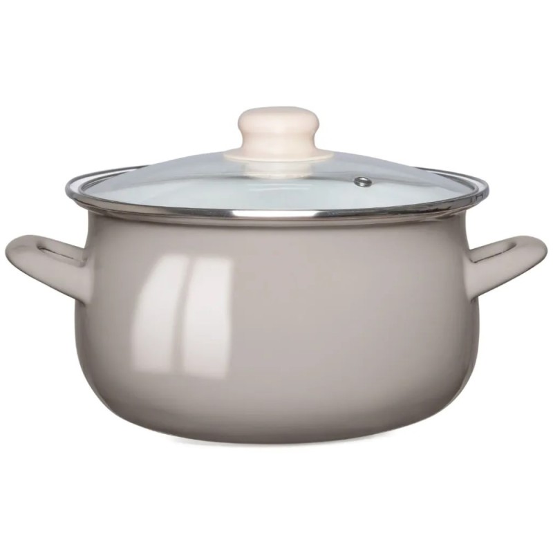 Garnki emaliowane z pokrywkami Altom 16/18/20/22 cm zestaw 4 garnków emaliowanych szare