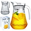 Dzbanek szklany 1400 ml z pokrywką do serwowania lemoniady herbaty mrożonej i kompotu Vilde
