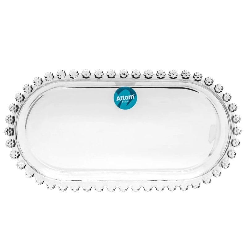 Patera szklana owalna na ciasto tort 25 x 13 cm Altom Design Bloom