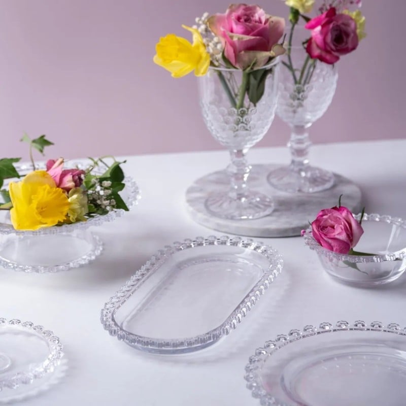 Patera szklana owalna na ciasto tort 25 x 13 cm Altom Design Bloom