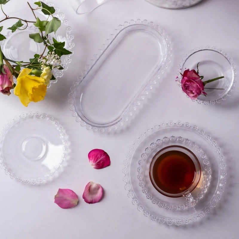 Patera szklana owalna na ciasto tort 25 x 13 cm Altom Design Bloom