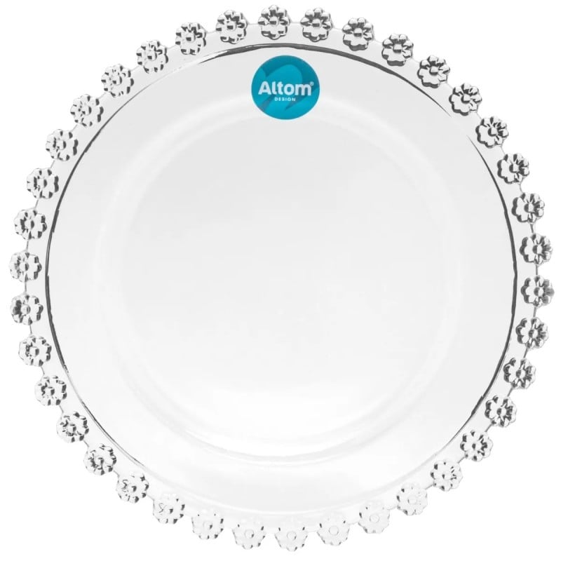 Talerz deserowy szklany 19,5 cm spodek na ciasto Altom Design Bloom