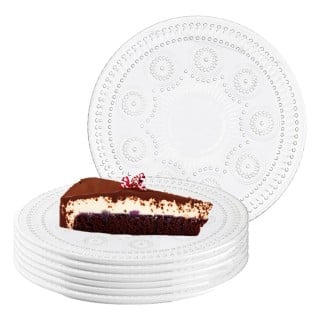 Talerze deserowe szklane 17 cm spodek na ciasto Altom Design Daisy zestaw 6 szt