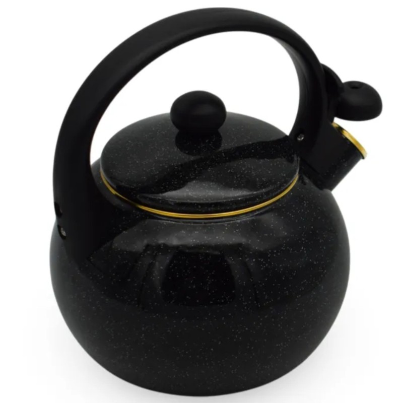 Czajnik tradycyjny z gwizdkiem emaliowany 2.2 L czarny sky Meyerhoff