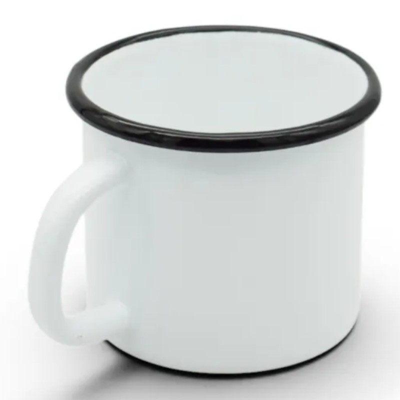 Kubek emaliowany 1200 ml do kawy herbaty biały stal Folk Tragar