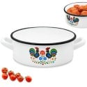 Rondel tradycyjny emaliowany 20 cm z uchwytami stalowy biały Folk 2,5 l Tragar