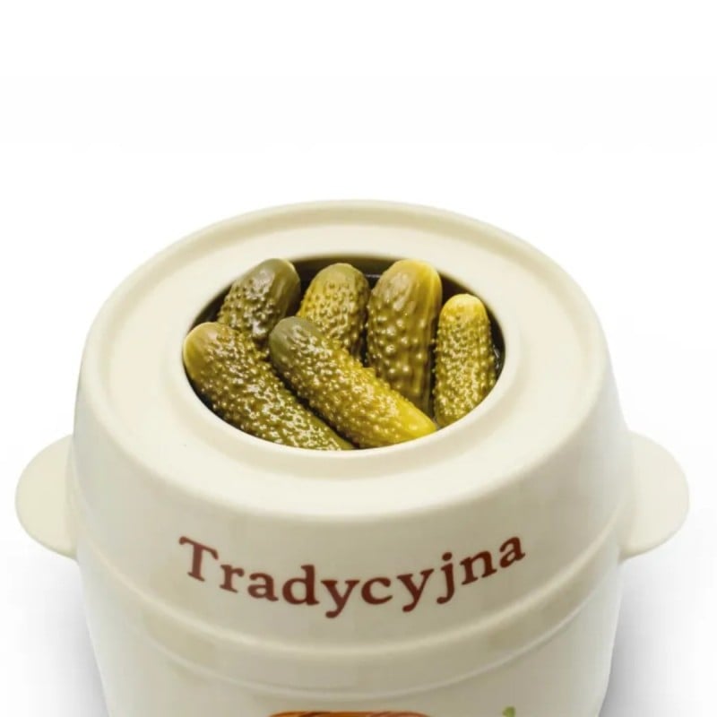 Beczka kamionkowa 4 litry hermetyczna do kiszenia ogórków kapusty kremowa słoje Bella Fiore Tragar