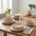 Serwis obiadowy porcelanowy GierekHoff Evie 24 elementy z salaterkami zestaw talerzy dla 6 osób retro 1213